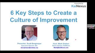 6 Key Steps to Create a Culture of Improvement [WEBINAR RECORDING] - via KaiNexus