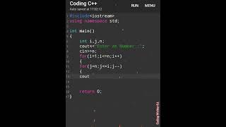 C++ programming tutorial ll pattern tutorial video ll βοΈπ―#short #coding #youtubeshorts #language