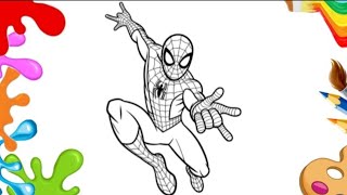 Spider-Man Coloring Page for Kids |Superhero Printable Drawing