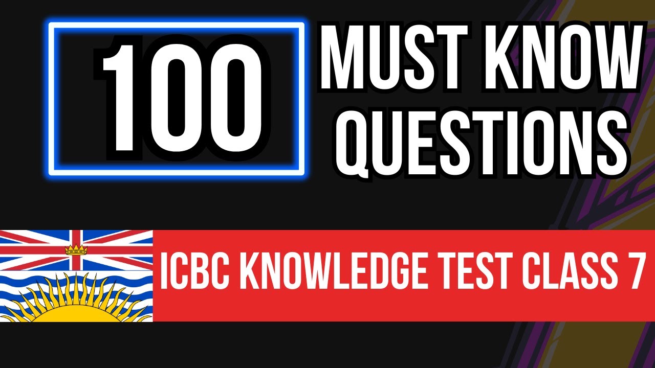 ICBC Knowledge Test Guide Class 7 British Columbia (100 Must Know ...