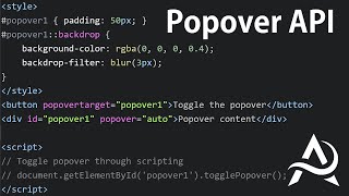 Mastering Popover Web API Programming JavaScript and HTML