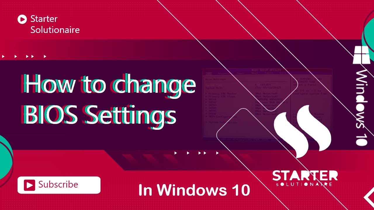 How To Change Bios Settings In Windows 10 - YouTube