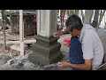 Easy technique of sculpting the foot of a cement column - Creative craft