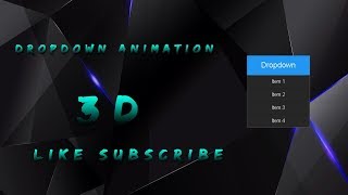 FIRST VIDEO | Dropdown Button 3D Animation | HTML, CSS & JQUERY