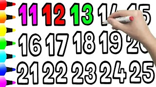 11, 12,13, 14, 15, 16, 17, 18, 19, 20, to 25. Easy Learning Video for Kids, Ks Art