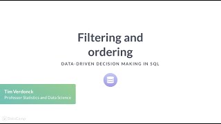 SQL Tutorial: Filtering and ordering