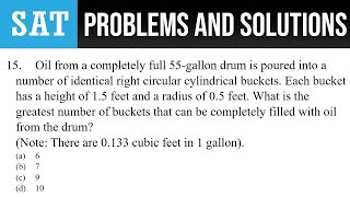 15. Oil from a completely full 55-gallon drum is poured into a number of identical right circular