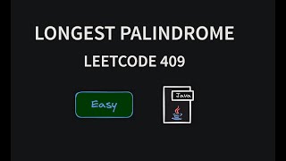 Longest Palindrome - Leetcode 409 - Java