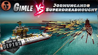 Gimle VS. Jormungandr Superdreadnought - From the Depths Battleship Battle