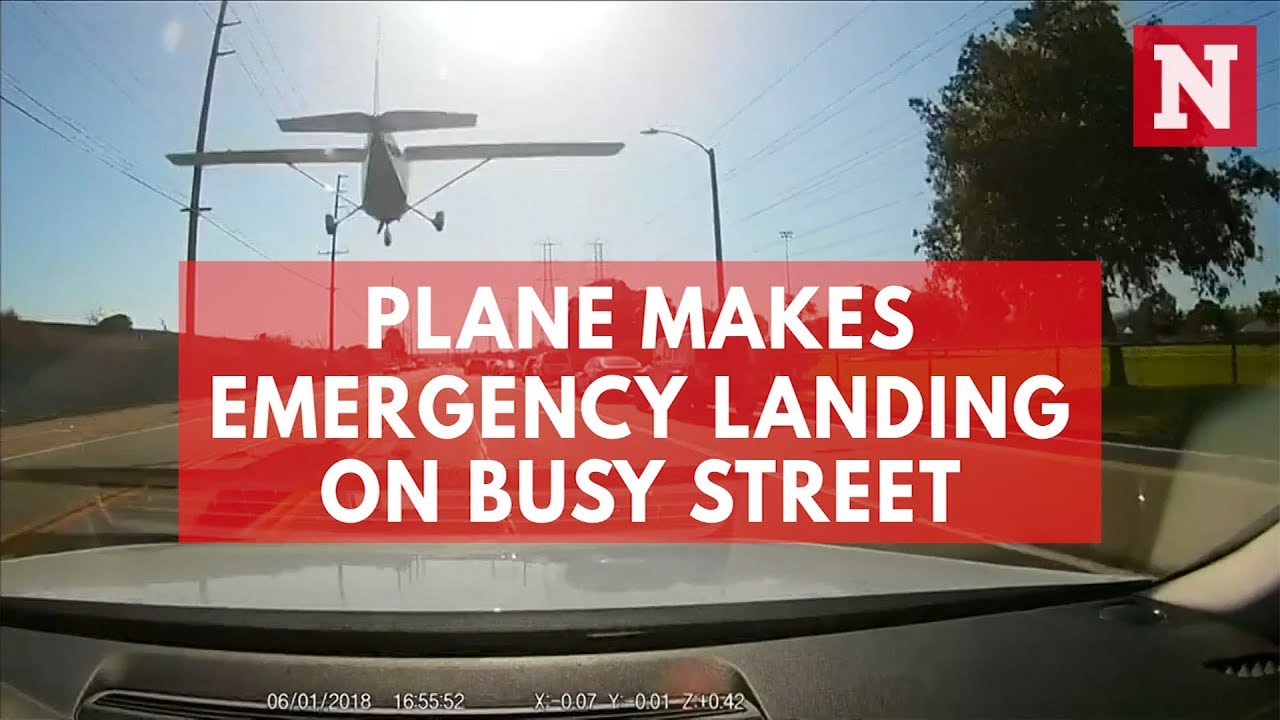 Watch: Terrifying Moment Small Plane Makes Emergency Landing On Busy ...