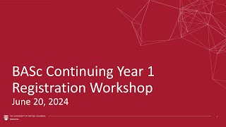 Continuing Year 1 Registration Workshop