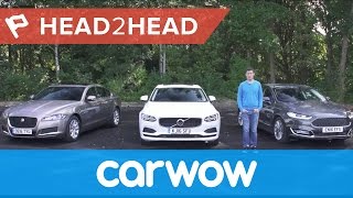 Volvo S90 vs Jaguar XF vs Ford Mondeo Vignale 2017 review | Head2head