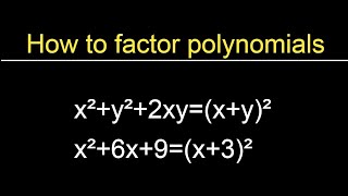 How to factor polynomials 2(Perfect square Identity)