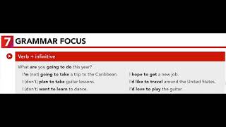 U16.7 GRAMMAR FOCUS: Verb + infinitive