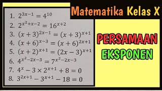 PERSAMAAN EKSPONEN KELAS 10