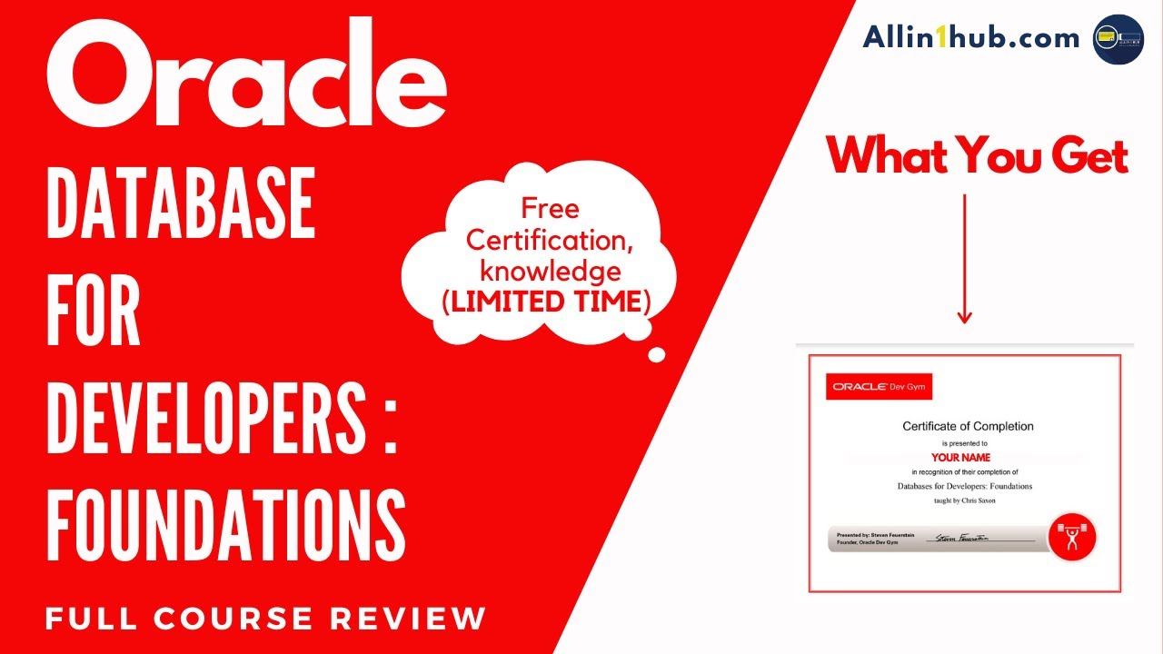 Oracle Free Course, Certification | Allin1hub Reviews | Certification ...