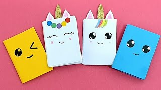 How to make Cute Mini book,easy unicorn mini notebook, diy notebook