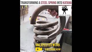 transforming a steel spring into katana by fz- making knives