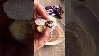 Mini Pancakes with Chocolate filling 😍 so yummy #pancake #chocolate #foodie  #shorts