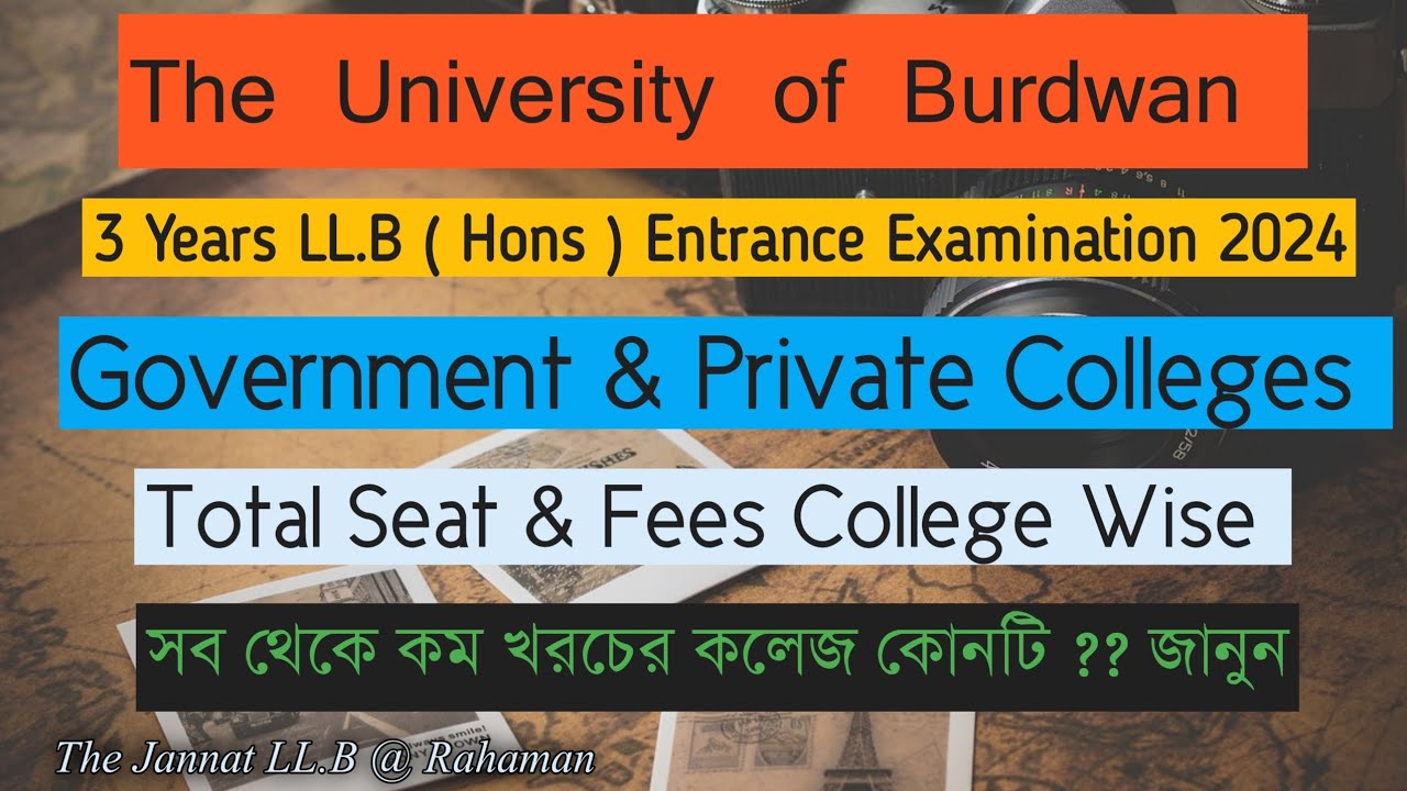 The University Of Burdwan 3 Years LL.B Entrance 2024 | Govt & Private ...