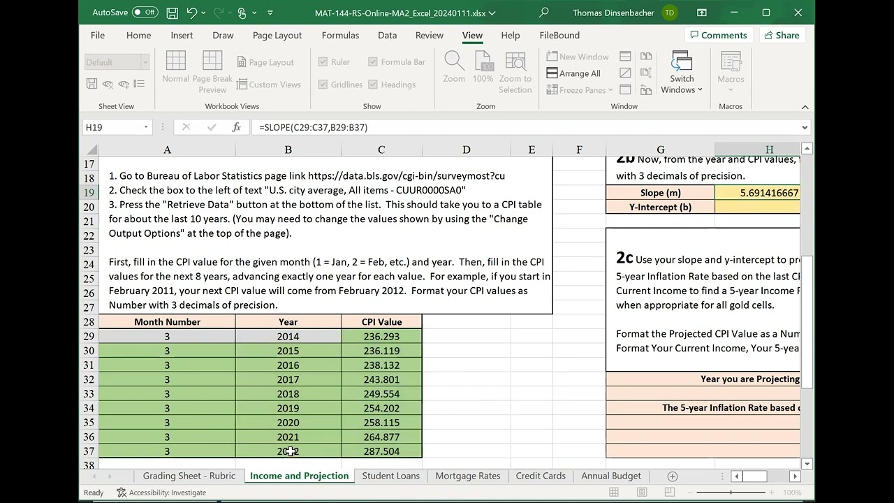 Major Assignment 2 B - Income And Projection - YouTube