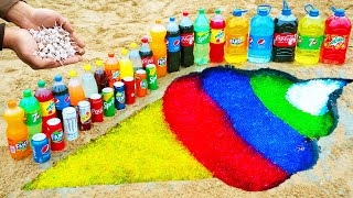 Rainbow Ice Cream with Orbeez, Popular Sodas, Coca Cola and Mentos