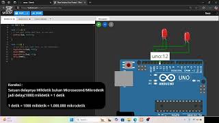 Tutorial Wokwi - Arduino Uno, LED dan PUSHBUTTON