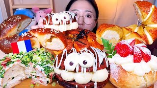 SUB) Cheongyang mayo bagel 🥯 Eating Show. Dessert Mukbang