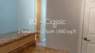 B2 Floor Plan: Classic | 2 Bed - 2 Bath | 840 SQ. FT.