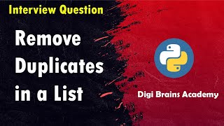 Python Program to Remove Duplicate Elements from a List | Python Interview Questions and Answers