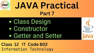 class constructor | getter | setter method | Java Practical Class 12 Information Technology Code 802