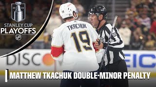 Matthew Tkachuk EJECTED after double-minor penalty | 2023 Stanley Cup Final