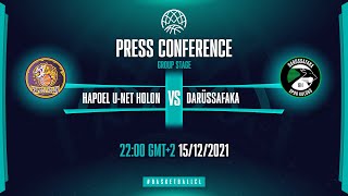 Hapoel U-net Holon v Darüssafaka - Press Conference | Basketball Champions League 2021-22