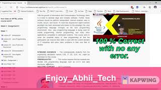 Programming in Java Solution | Week-1 Programming Assignment Q3 Solution | NPTEL Jul-Dec 2020