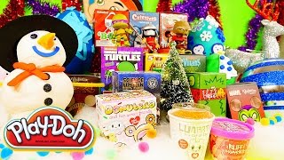 Play Doh Surprise Eggs Holiday Christmas Blind Boxes Disney TMNT Marvel DCTC Toys Playdough Videos