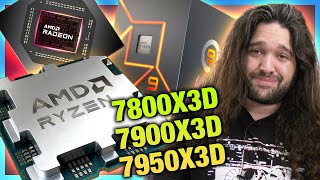 AMD Ryzen 7950X3D, 7900X3D, & 7800X3D Specs, Lower CPU Prices, & Laptop RDNA3