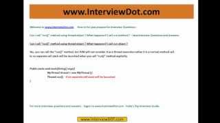 can i call threads run method java interview question and answer