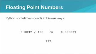 Intro Python- Floating Point Numbers