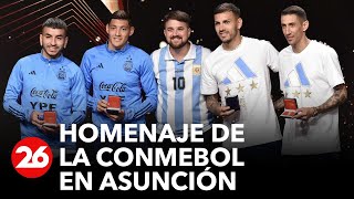 La Selección Argentina vivió su homenaje de la Conmebol en Asunción