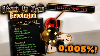 AOT Revolution NEW MYTHIC HELOS CLAN SHOWCASE! (BEST CLAN!)