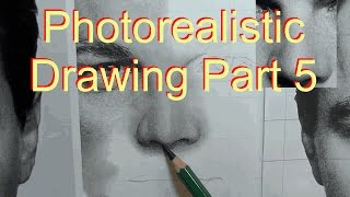 Photorealistic Pencil Drawing Tutorial of Leo Part 5 - How To Draw A Nose