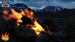 Crackling Campfire on the Windy Tundra of Norway (HD)