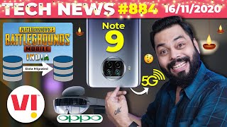 PUBG 🇮🇳 Users Data Migrated, Redmi Note 9 5G Launch, Vi Tariff Increase, OPPO AR Headset-#TTN884