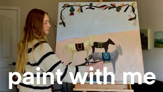 relaxing paint with me | studio vlog🎨🐎