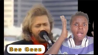 BEE GEES - STAYING ALIVE(1989 Live video) Reaction Video