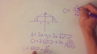 Optimization: Maximize the area of a rectangle inside a semicircle of radius a