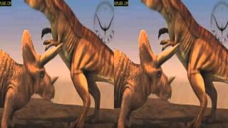 [3D SBS ] - Tyrannosaurus vsTriceratops 3D Animation