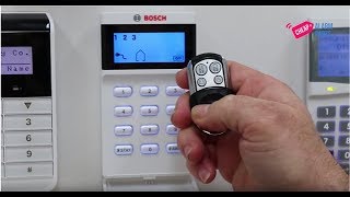 Adding a remote control on a Bosch 3000 alarm panel with an icon keypad.