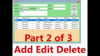 Add Edit Delete VB.Net Form Part 2-3