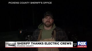 Pickens Co. sheriff expresses appreciation for electrical crews after close call